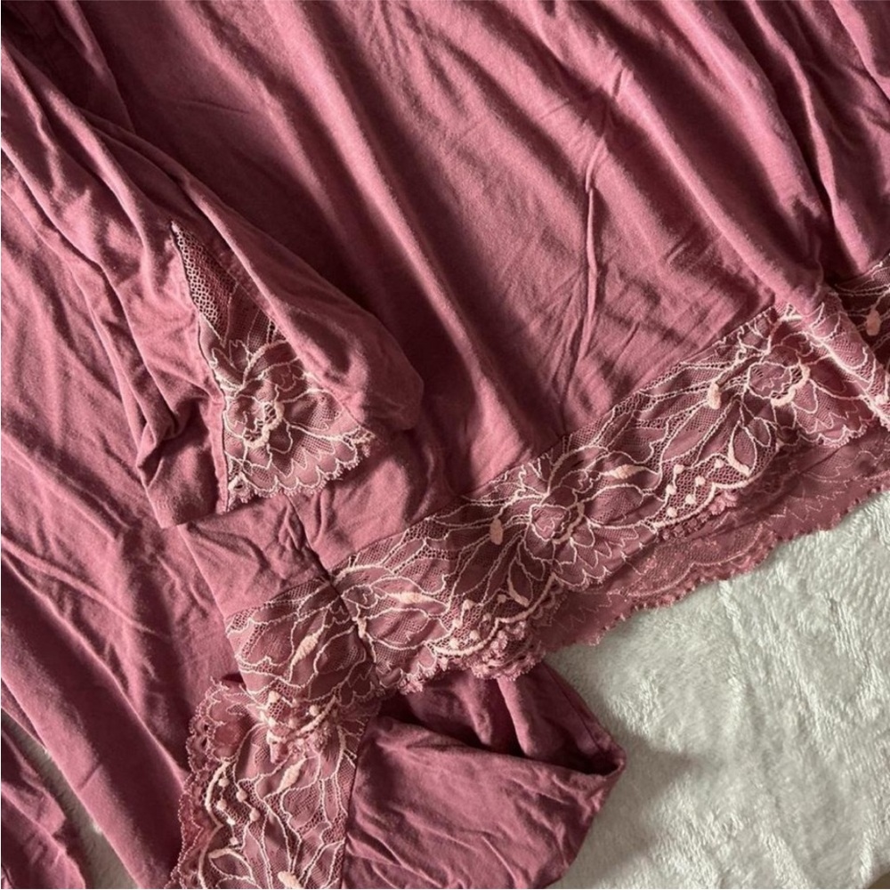 Soma Pajama Set Lace Trim Long Sleeve Top Pants Loungewear Medium - Picture 4 of 4